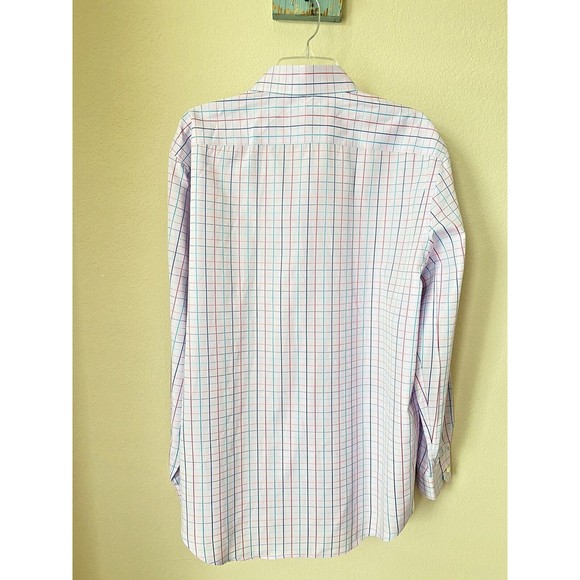 Robert Graham Men's Size 44/17.5 Purple Checkered Button Down 100% Cotton Shirt - Picture 6 of 7